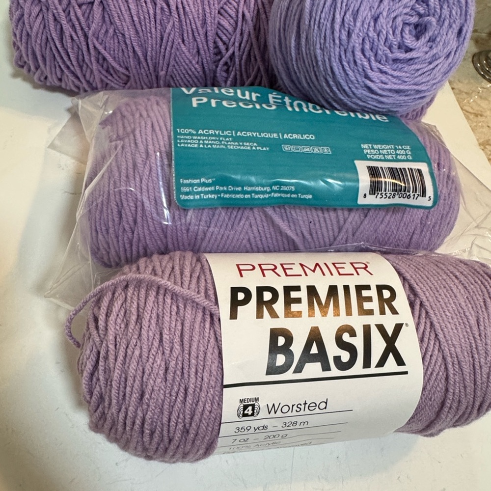 Premier and lion brand pound off love  Soft Lavender purple Yarn Collection